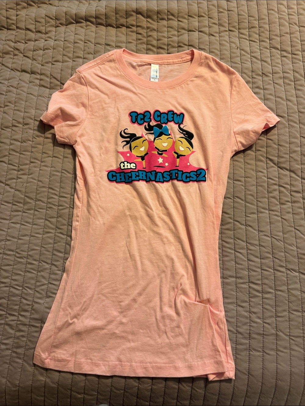 Next Level Apparel Light Pink Cheernastics Graphic Tee